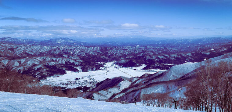 Let Your Yes Be A Yes - snowy mountains on a sunny day make me say yes - photo of ski fields in Hakuba